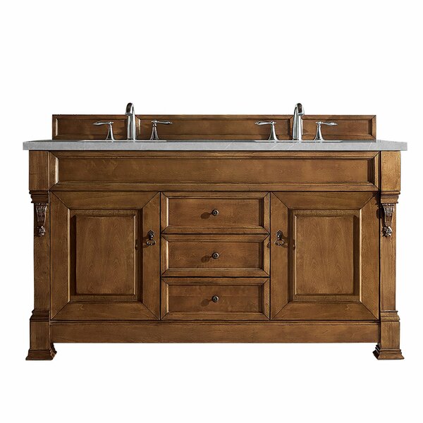 James Martin Vanities Brookfield 60in Double Vanity, Country Oak w/ 3 CM Eternal Serena Quartz Top 147-114-5671-3ESR